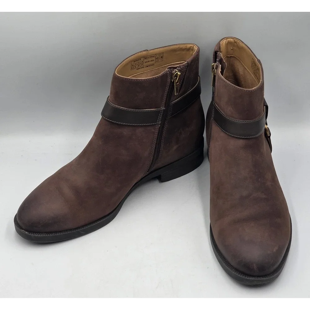 Vionic Rhiannon Women's Chocolate Oiled Nubuck Ankle Boots Size 8.5